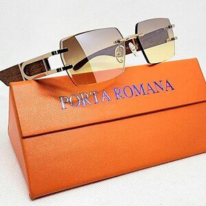NEW PORTA ROMANA SUNGLASSES MOD. 301 col 100 AUTHORIZED DEALER WOOD TEMPLES